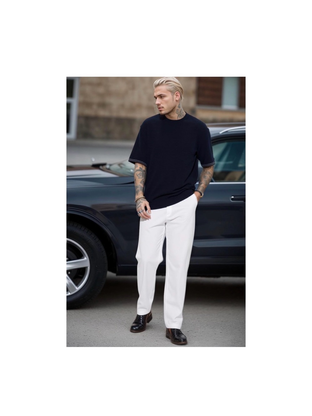Men's White Straight-Leg Jeans